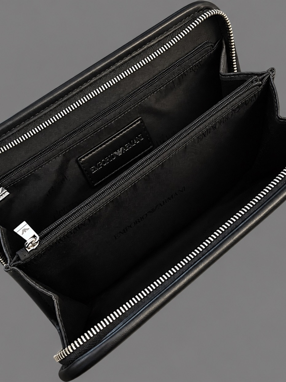 Emporio Armani Blue Zip-Top Men's Wallet Clutch